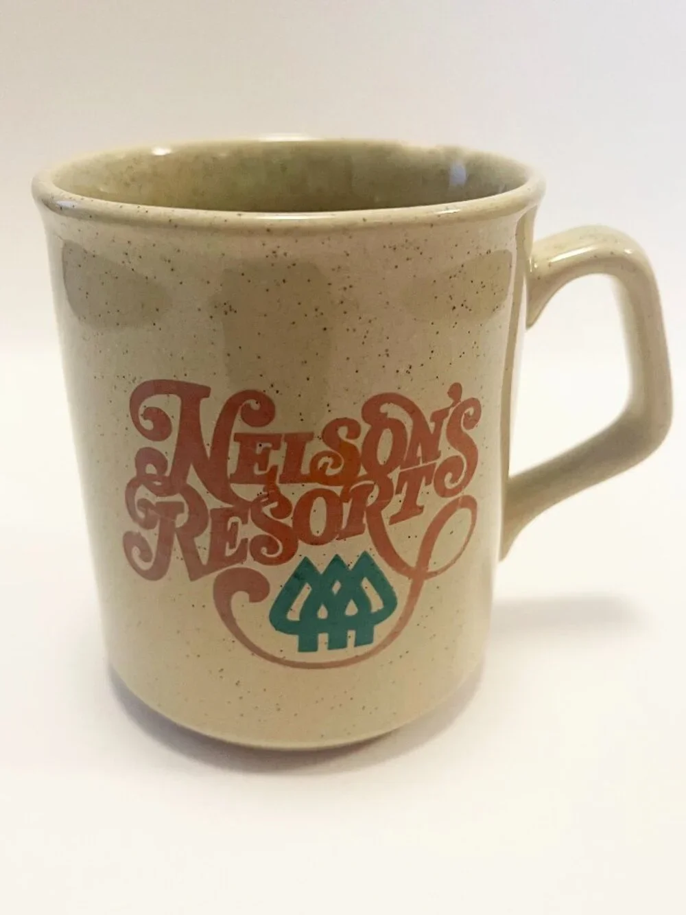 Vintage Nelson's Resort Crane Lake Minnesota MN Speckled Ceramic Coffee Mug